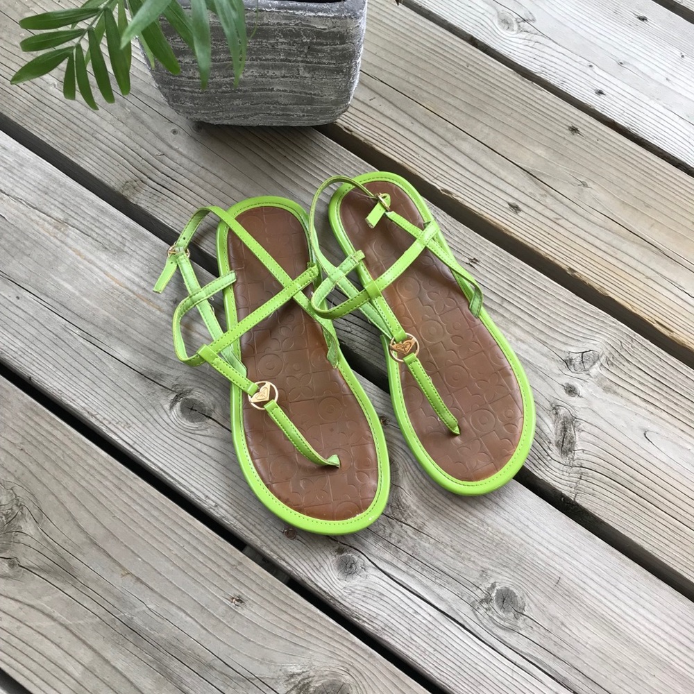 Green Roxy back-strap Sandals Size 8/9